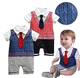 青または赤のベスト半袖ベビースーツ (12-18M, ブルー)