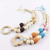 歯固めジュエリー?ママ授乳ネックレス 赤ちゃんのおもちゃ?歯がため 握りやすい 木製 リング チュアブル フラワー 感覚おしゃぶり[BPAフリー][FDA認可済]木育 安全 無味 2枚セット