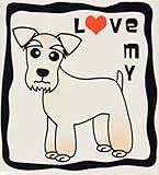 Janna Salak Designs Dogs – I Love My Miniature Schnauzer Dog – ウィートン – 赤いハート – タイル 4-Inch-Ceramic ct