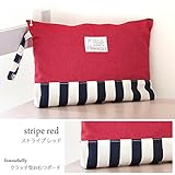 おしゃれなクラッチ型おむつポーチ　お着替えセットやお食事セットを入れてもOK！　防水　【日本製】　ファムベリー (ストライプレッド)