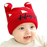 YAHUIPEIJP 可愛い ベビー ニット帽 赤ちゃん 耳付き どんぐり 帽子 ふわふわ キッズ 毛糸 ストライプ 新生児帽子 柔らか あったか 防寒対策 秋冬 男の子 女の子 男女児 帽子 ハット