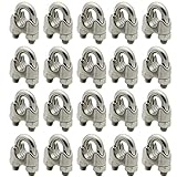 Copeflap ワイヤークリップ 20個 ワイヤー止め金具 ケーブル固定金具 ステンレスワイヤー ロープ止め金具 ワイヤー 固定 m4 m6 m8 (8mm)