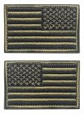 PHOENIX IKKI 正逆セット 星条旗 USA アメリカ 米国 国旗エンブレム サバゲー ミリタリー タクティカル 布 刺繍 パッチ ワッペン 腕章 紋章 マジックテープ アップリケ green