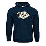 NHL Nashville PredatorsスエードCrest Eliユースプルオーバーパーカー、YL、ネイビー