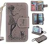 Samsung Galaxy S3 ケース カード収納 手帳型 ウォレット型 スタンド機能 ケース ストラップ付き 落下防止 マグネット開閉式 財布型 カバー Samsung Galaxy S3 ケー