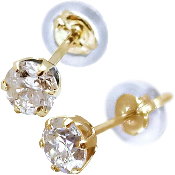 Amazon | 計0.6ct(0.3ct×2) 天然 ダイヤモンド K18 ピアス ダブル