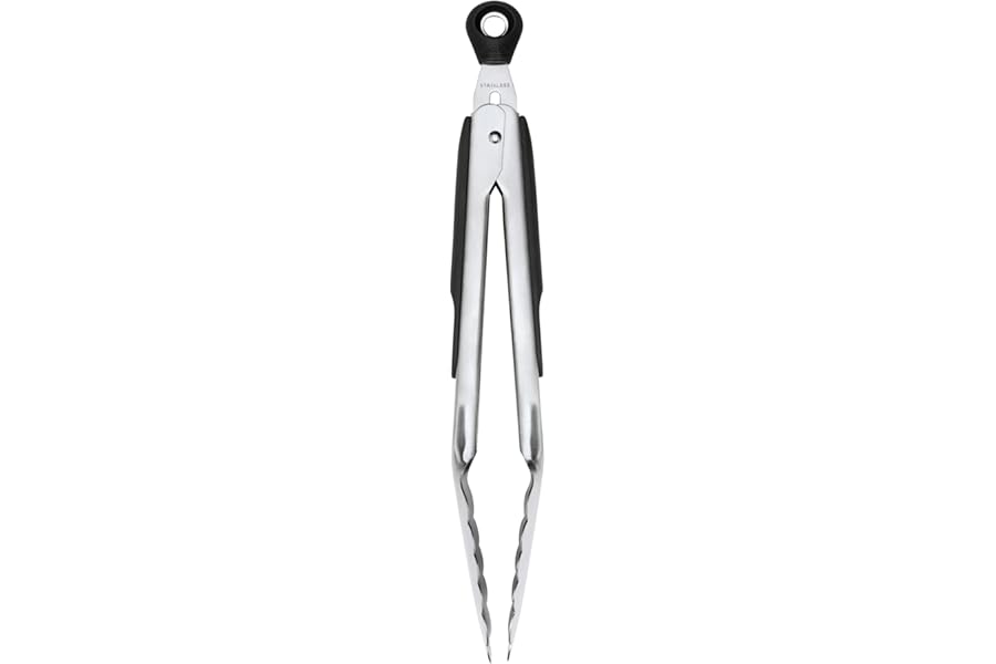 OXO Good Grips Lockable Stainless Steel Tongs, 23cm / 9-Inch