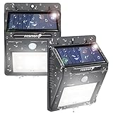 Fosmon (2個セット) 16個高輝度 LED ソーラーライト センサーライト アウトドアライト 防犯防災ライト 玄関ライト 壁掛けライト 夜間外灯【ホワイトライト | ワイヤレス人感センサー |