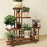 JCRNJSB® グラウンドタイプの花鍋棚バルコニーフラワーラックソリッドウッドリビングルームフレッシュプラントラックマルチレイヤ盆栽フレームウッドインテリアフロアトゥーム 折りたたみ式、フラワースタ