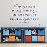 Battoo Proverbs 22 : 6 Train Up a Child in the Way They Should go-壁デカール引用保育園ビニール壁アートPlayroom子供部屋Bibl