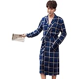 [ラブ屋] ルームウェア メンズ バスローブ 軽量 ナイトガウン 綿 春秋 長袖 軽量 通気 ナイトウェア 寝巻き 部屋着 ポケット付き ルームウェア 紳士ガウン 大きい 浴衣 M/L/XL/XXL/XXXL