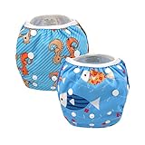 ALVABABY 赤ちゃん 防水 水着 再利用可能 スイム布 水遊び用 おむつ 可愛い スイムパンツ 2枚セット SW07-08-JP