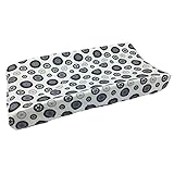 One Grace Place Teyo's Tires Changing Pad Cover, Black/White