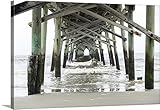 Lisa S Engelbrechtプレミアムシックラップカンバスウォールアートプリント題名ノースカロライナ州、Wilmington , Oceanic Pier 48" x 32" 2449437_