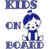 14色 BABY ON BOARD GIRL LINE ステッカー【BABY IN CAR 女の子 ライン】 (ブルー)