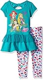 Disney Little Girls' Princess Short Sleeve Legging Set Blue 6 [並行輸入品]