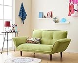 リクライニングカウチソファ【Esta】エスタ　マイクロファイバータイプ　《２人掛け、ポケットコイル仕様、日本製、脚取り外し可》 (グリーン)