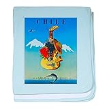 CafePress – チリ旅行ポスター1 – スーパーソフトベビー毛布、新生児おくるみ ブルー 066706594125CD2