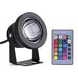 【7色】LED潜水ライト LED水中スポットライト　ip68防水LED　景観ランプアウトドア　池噴水庭　庭明かり　小型　アルミニウム　10w 12v　RGB