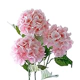 【Blooming＆me】 フラワーデザイナー推薦 高品質 上質な造花 梅雨の時期におすすめ ロマンチック アジサイ 紫陽花 インテリア ギフト 3本セット 選べる5色 (ピンク) [並行輸入品]