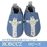 [ロビーズ ]Robeez 本革ベビー靴 ソフトソール APMAアメリカ足病学協会認定の赤ちゃん靴 ファーストシューズ ベビーシューズ ベビー靴 室内履き 保育園 上靴 (6-12mos, GENIU