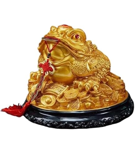 Amazon.co.jp: 中国の幸運の金カエル、三本足の富のカエルまたは金