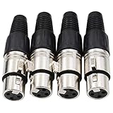 BEKER XLRメスプラグコネクター XLR-Fプラグ 3ピンメス XLRケーブルコネクター マイクプラグ 4個パック