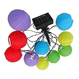 ソーラー提灯 10LED ソーラー ストリングライト ソーラー パネル 搭載 五色(临机)　折り畳み式 屋外イルミネーション マルチカラー ガーデンライト クリスマス 屋外 パーティー お祭り イベン