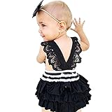 Domybestベビー服 新生児 ロンパース可愛い女の子ロンパース ベビードレス ジャンプスーツ ベビーロンパース 出産祝い (80( 6-9ヶ月))
