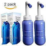 TONELIFE 2個 携帯用 お尻洗浄器 手動式 ウォシュレット おしり洗浄器 ファルウォッシュ 手動タイプ 旅行 キャンプ オムツ 介護にも適用 容量450ml お尻洗い (ブルー)