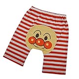 アンパンマン ハーフパンツ ボーダー5分丈 モンキーパンツ キッズ 女の子 男の子 ガールズ ボーイズ fo-sa4551 95cm レッド