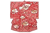 初着　赤　レッド　鼓　桜　花　刺繍　疋田柄　桶絞り調