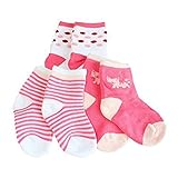 靴下 キッズ 女の子 男の子 ソックス 3足セット 滑り止め 0-3歳 12cm ネイティブデザイン highdas No.4