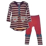 Efzq Little Girls 2ピース長袖トップとレギンスセット カラー: レッド
