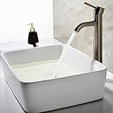 Ufaucet Modern Restaurant Single Handle Laundry Tub Lavatory Basin Bathroom Sink Faucets, Brushed Ni