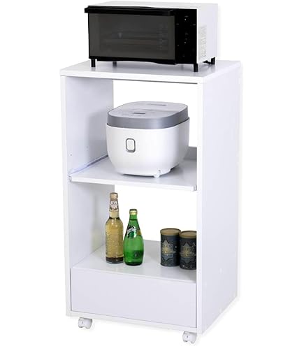 Amazon.co.jp: レンジ台 スリム キャスター付き 幅48 奥行41 高さ89cm