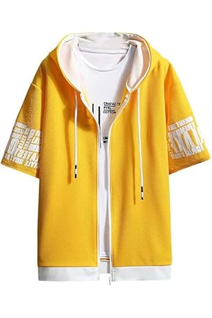 Amazon.co.jp: [エンプティオ] 半袖 ジップアップパーカー お洒落 