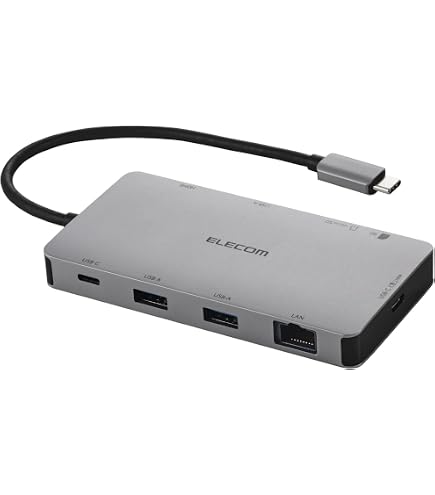 Amazon.co.jp: エレコム USB-C ハブ ドッキングステーション 5-in-1 PD 
