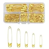 150個セット 安全ピン シルバー 5サイズ 6mm 7mm 8mm 9.5mm 12mm 手芸 ハンドメイド アクセサリーパーツ ゴールド