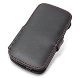 PDAIR レザーケース for GALAXY NEXUS SC-04D 横開きタイプ(ブラック/レッドステッチ) PALCSC04DB/BL/RD