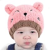 Ariely Chevaliers ベビー ニット帽 冬用 あったかい 柔らかい 耳当て 熊ちゃん 耳付き