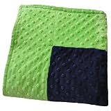 Cozy Wozy Signature Minky Baby Blanket, Navy Blue/Lime Green, 30 x 36 by Cozy Wozy