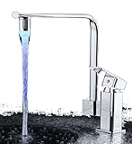 JJ.HRD 水が光る 蛇口 LED ライト 水流 発光 電池不要 節水 効果 暗闇 OK 24mm径 (青の泡沫 )