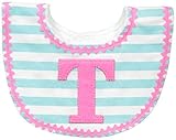 Mud Pie Baby-Girls Newborn T Girl Initial Bib, Pink, One Size by Mud Pie