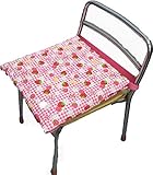 【前から取り出しタイプ】座布団ケース ピンクチェックイチゴ柄 座布団カバー入園 入学 幼稚園 保育園 プレスクール　小学校 ロリポップ