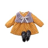 子供服 女の子ワンピース ベビー服 Pojour 偽２セット 可愛いベスト 厚手スカート 裏毛 長袖ドレス オシャレ 冬秋 綿 通園 発表会 旅行 記念日 プレゼント