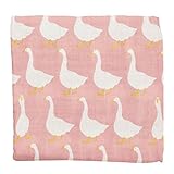 Zerlar Baby Swaddle Blankets Muslin Cotton Comfy Receiving Blankets (Pink Swan) by Zerlar