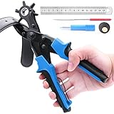 BONROB 穴あけ レザーパンチ パンチベルト 回転式 ベルトポンチ 穴径2mm～4.5mm 時計 ベルト 革製品 厚紙 レザークラフト 穴あけ機 BO003