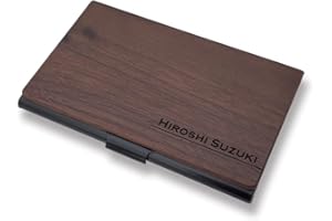 [ジャフカ] 名刺入れ メンズ 名入れ プレゼント 木製 ステンレス ケース 折れない ネーム入り (Walnut)