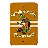 Turtle Running Team Slow AsシェルホームビジネスオフィスSign 6" x 9" SIGN.WOOD.9X6.Z000835_8